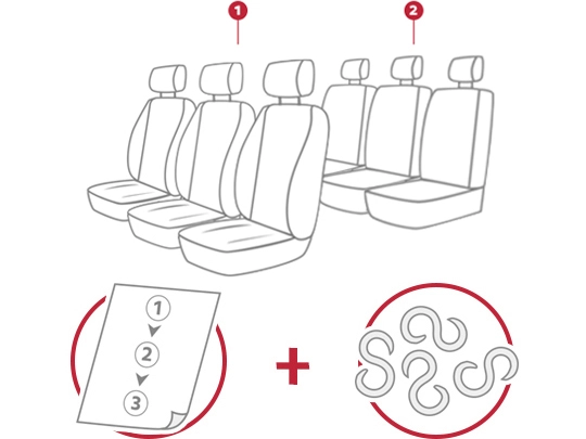 Pokrowce samochodowe do Honda FR-V (2005-2009). Pokrowce miarowe welurowe pasują do Honda FR-V (2005-2009). Skład zestawu
