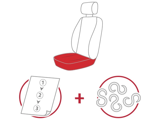 Pokrowce samochodowe, Pokrowce uniwersalne materiałowe. Skład zestawu