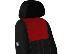 Pokrowce samochodowe, Pokrowce uniwersalne materiałowe, pikowane, welurowe w kolorze czarno - bordowy,.