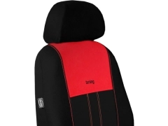 Pokrowce samochodowe, Pokrowce uniwersalne materiałowe, pikowane, welurowe w kolorze czarno - czerwony,.