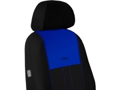 Pokrowce samochodowe, Pokrowce uniwersalne materiałowe, pikowane, welurowe w kolorze czarno - niebieski,.