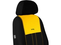 Pokrowce samochodowe, Pokrowce uniwersalne materiałowe, pikowane, welurowe w kolorze czarno - żółty,.