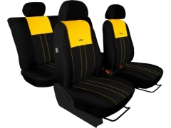 Pokrowce samochodowe, Pokrowce uniwersalne materiałowe, pikowane, welurowe w kolorze czarno - żółty,.