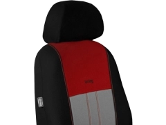 Pokrowce samochodowe, Pokrowce uniwersalne materiałowe, pikowane, welurowe w kolorze szaro - bordowy,.