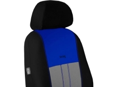 Pokrowce samochodowe, Pokrowce uniwersalne materiałowe, pikowane, welurowe w kolorze szaro - niebieski,.