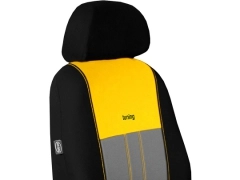 Pokrowce samochodowe, Pokrowce uniwersalne materiałowe, pikowane, welurowe w kolorze szaro - żółty,.