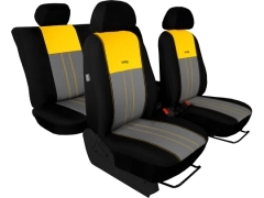 Pokrowce samochodowe, Pokrowce uniwersalne materiałowe, pikowane, welurowe w kolorze szaro - żółty,.