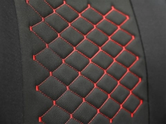 Koszulki samochodowe, Koszulki na siedzenia materiałowe w kolorze czerwony,.