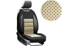 Maty samochodowe, Maty tłoczone skórzane w kolorze beżowy,.