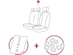 Pokrowce samochodowe do Opel Vivaro C (III) 2+1 (2019-...). Pokrowce miarowe skórzane pasują do Opel Vivaro C (III) 2+1 (2019-...).