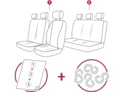 Pokrowce samochodowe do Renault Trafic II 2+1+3 Zabudowa (2001-2014). Pokrowce miarowe skórzane pasują do Renault Trafic II 2+1+3 Zabudowa (2001-2014).