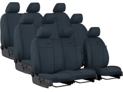 Pokrowce samochodowe do Renault Trafic 9m Spaceclass (2021-...). Pokrowce miarowe materiałowe w kolorze czarny, pasują do Renault Trafic 9m Spaceclass (2021-...).