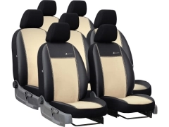 Pokrowce samochodowe do Renault Trafic 7m Spaceclass (2021-...). Pokrowce miarowe alkantara, skórzane w kolorze beżowy, pasują do Renault Trafic 7m Spaceclass (2021-...).