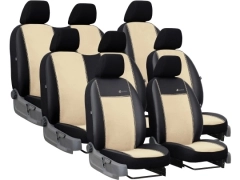 Pokrowce samochodowe do Peugeot Expert III 8m (2017-...). Pokrowce miarowe alkantara, skórzane w kolorze beżowy, pasują do Peugeot Expert III 8m (2017-...).