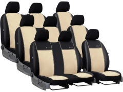 Pokrowce samochodowe do Renault Trafic 9m Spaceclass (2021-...). Pokrowce miarowe alkantara, skórzane w kolorze beżowy, pasują do Renault Trafic 9m Spaceclass (2021-...).