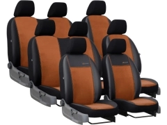 Pokrowce samochodowe do Peugeot Expert III 8m (2017-...). Pokrowce miarowe alkantara, skórzane w kolorze brązowy, pasują do Peugeot Expert III 8m (2017-...).