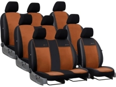 Pokrowce samochodowe do Renault Trafic 9m Spaceclass (2021-...). Pokrowce miarowe alkantara, skórzane w kolorze brązowy, pasują do Renault Trafic 9m Spaceclass (2021-...).