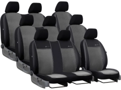 Pokrowce samochodowe do Renault Trafic 9m Spaceclass (2021-...). Pokrowce miarowe alkantara, skórzane w kolorze ciemnoszary, pasują do Renault Trafic 9m Spaceclass (2021-...).