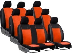 Pokrowce samochodowe do Renault Trafic 9m Spaceclass (2021-...). Pokrowce miarowe alkantara, skórzane w kolorze ceglasty, pasują do Renault Trafic 9m Spaceclass (2021-...).