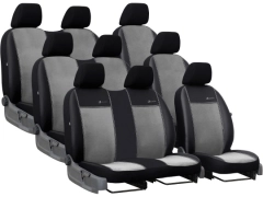 Pokrowce samochodowe do Renault Trafic 9m Spaceclass (2021-...). Pokrowce miarowe alkantara, skórzane w kolorze jasnoszary, pasują do Renault Trafic 9m Spaceclass (2021-...).