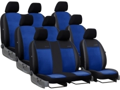 Pokrowce samochodowe do Renault Trafic 9m Spaceclass (2021-...). Pokrowce miarowe alkantara, skórzane w kolorze niebieski, pasują do Renault Trafic 9m Spaceclass (2021-...).