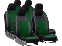 Pokrowce samochodowe do Renault Trafic 7m Spaceclass (2021-...). Pokrowce miarowe alkantara, skórzane w kolorze zielony, pasują do Renault Trafic 7m Spaceclass (2021-...).