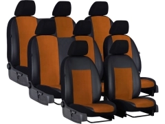 Pokrowce samochodowe do Peugeot Expert III 8m (2017-...). Pokrowce miarowe alkantara, skórzane w kolorze brązowy, pasują do Peugeot Expert III 8m (2017-...).