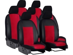 Pokrowce samochodowe do Renault Trafic 7m Spaceclass (2021-...). Pokrowce miarowe alkantara, skórzane w kolorze czerwony, pasują do Renault Trafic 7m Spaceclass (2021-...).