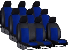 Pokrowce samochodowe do Renault Trafic 9m Spaceclass (2021-...). Pokrowce miarowe alkantara, skórzane w kolorze niebieski, pasują do Renault Trafic 9m Spaceclass (2021-...).