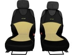 Koszulki samochodowe, Koszulki na siedzenia alkantara, skórzane w kolorze beżowy (wzór B),.