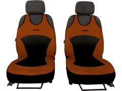 Koszulki samochodowe, Koszulki na siedzenia alkantara, skórzane w kolorze brązowy (wzór A),.