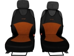 Koszulki samochodowe, Koszulki na siedzenia alkantara, skórzane w kolorze brązowy (wzór B),.