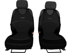 Koszulki samochodowe, Koszulki na siedzenia alkantara, skórzane w kolorze czarny (wzór B),.
