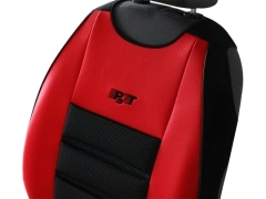 Maty samochodowe, Maty tłoczone skórzane, materiałowe w kolorze czerwony,.