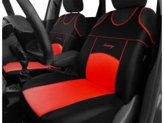 Koszulki samochodowe, Koszulki na siedzenia skórzane w kolorze czerwony,.