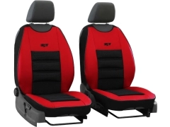 Maty samochodowe, Maty tłoczone skórzane, materiałowe w kolorze czerwony,.