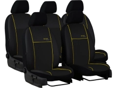 Pokrowce samochodowe do Renault Trafic III 1+1+3x1 (2014-...). Pokrowce miarowe skórzane w kolorze żółty, pasują do Renault Trafic III 1+1+3x1 (2014-...).