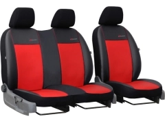 Pokrowce samochodowe do Opel Vivaro C (III) 2+1 (2019-...). Pokrowce miarowe skórzane w kolorze czerwony, pasują do Opel Vivaro C (III) 2+1 (2019-...).