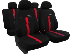 Pokrowce samochodowe, Pokrowce uniwersalne skórzane w kolorze czarno - czerwony,.