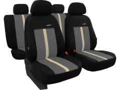 Pokrowce samochodowe, Pokrowce uniwersalne skórzane w kolorze szaro - beżowy,.