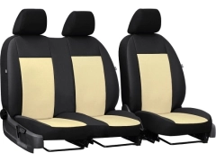 Pokrowce samochodowe do Opel Vivaro C (III) 2+1 (2019-...). Pokrowce miarowe skórzane w kolorze beżowy, pasują do Opel Vivaro C (III) 2+1 (2019-...).