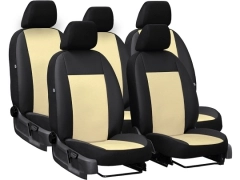 Pokrowce samochodowe do Renault Trafic III 1+1+3x1 (2014-...). Pokrowce miarowe skórzane w kolorze beżowy, pasują do Renault Trafic III 1+1+3x1 (2014-...).