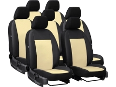 Pokrowce samochodowe do Renault Trafic 7m Spaceclass (2021-...). Pokrowce miarowe skórzane w kolorze beżowy, pasują do Renault Trafic 7m Spaceclass (2021-...).