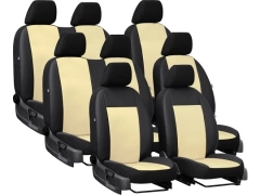 Pokrowce samochodowe do Ford Transit VI 8m (2006-2013). Pokrowce miarowe skórzane w kolorze beżowy, pasują do Ford Transit VI 8m (2006-2013).