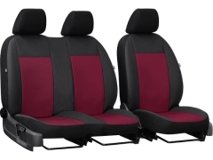 Pokrowce samochodowe do Opel Vivaro C (III) 2+1 (2019-...). Pokrowce miarowe skórzane w kolorze bordowy, pasują do Opel Vivaro C (III) 2+1 (2019-...).