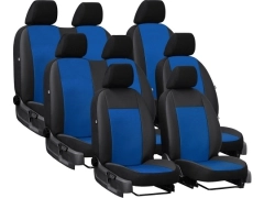 Pokrowce samochodowe do Ford Transit VI 8m (2006-2013). Pokrowce miarowe skórzane w kolorze niebieski, pasują do Ford Transit VI 8m (2006-2013).