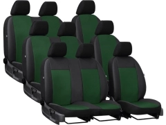 Pokrowce samochodowe do Renault Trafic 9m Spaceclass (2021-...). Pokrowce miarowe skórzane w kolorze zielony, pasują do Renault Trafic 9m Spaceclass (2021-...).