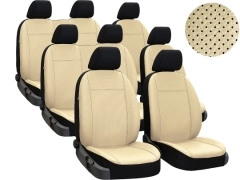 Pokrowce samochodowe do Peugeot Expert III 8m (2017-...). Pokrowce miarowe skórzane w kolorze beżowy, pasują do Peugeot Expert III 8m (2017-...).
