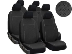 Pokrowce samochodowe do Renault Trafic 7m Spaceclass (2021-...). Pokrowce miarowe skórzane w kolorze czarny, pasują do Renault Trafic 7m Spaceclass (2021-...).