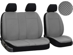 Pokrowce samochodowe do Opel Vivaro C (III) 2+1 (2019-...). Pokrowce miarowe skórzane w kolorze szary, pasują do Opel Vivaro C (III) 2+1 (2019-...).
